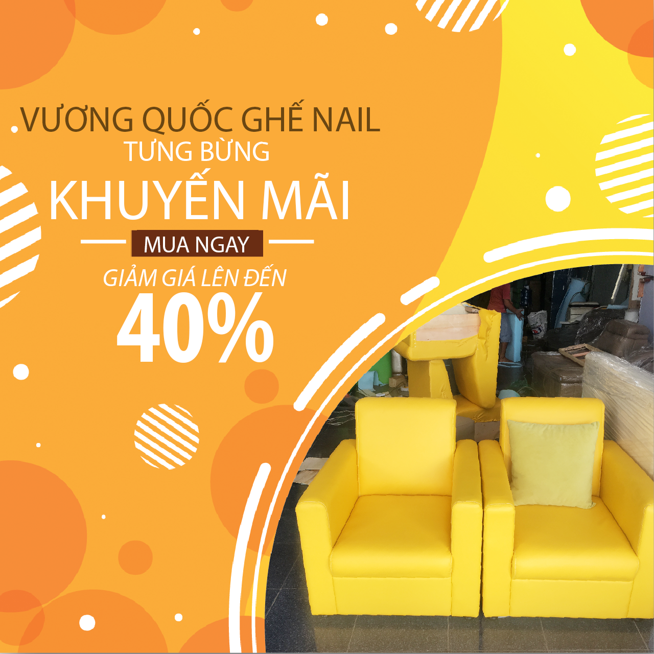 Ghế Nail Tone màu Vàng